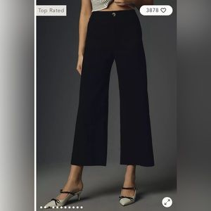 The Colette Cropped Wide-Leg Linen Pants by Maeve, Size 28